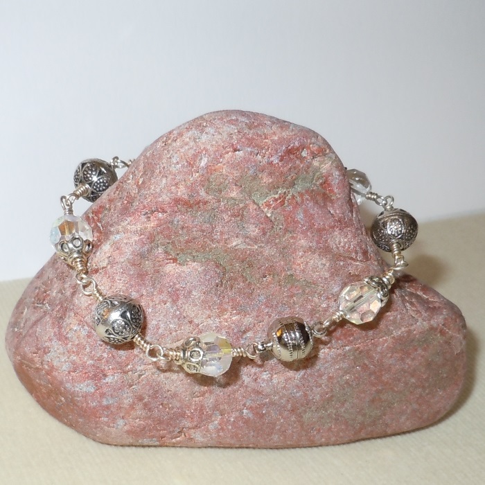Antique White Crystal Bracelet